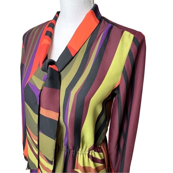 Ann Taylor Loft Multi-Color Stripped Dress Size 2 - Picture 4 of 12